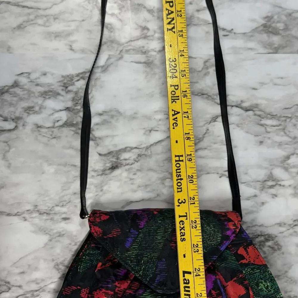 Vintage J. Renee Floral Clutch Crossbody Evening Bag Abstract Pleated Purse